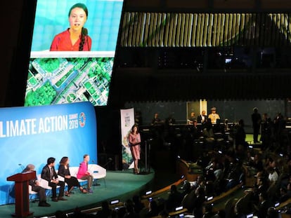 Greta Thunberg asiste a la cumbre de acción climática de las Naciones Unidas en Nueva York el pasado 23 de octubre.