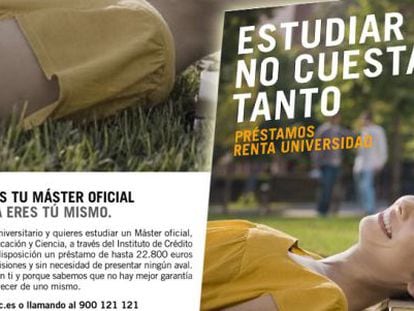 Cartel promocional del cr&eacute;dito Renta Universidad.