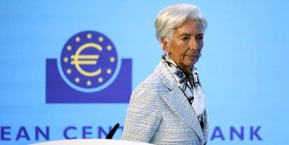 Chirstine Lagarde, presidenta de BCE, en la rueda de prensa del 8 de septiembre