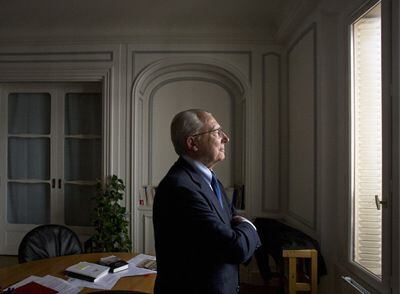 Jacques Delors, fotografiado en la sede parisiense de su fundación, Notre Europe.