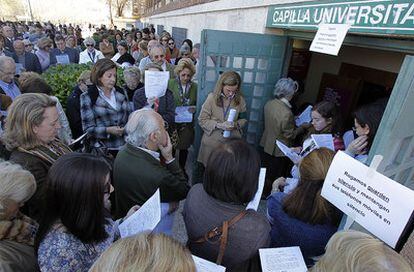 Misa del viernes pasado en la capilla de la facultad de Psicología en el campus de Somosaguas.