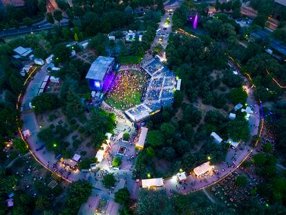 Vista aérea del festival Noches del Botánico.