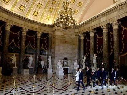 El Salón de las Estatuas en el Capitolio de Estados Unidos.