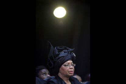 Graca Machel, viuda de Nelson Mandela, durante el funeral. 