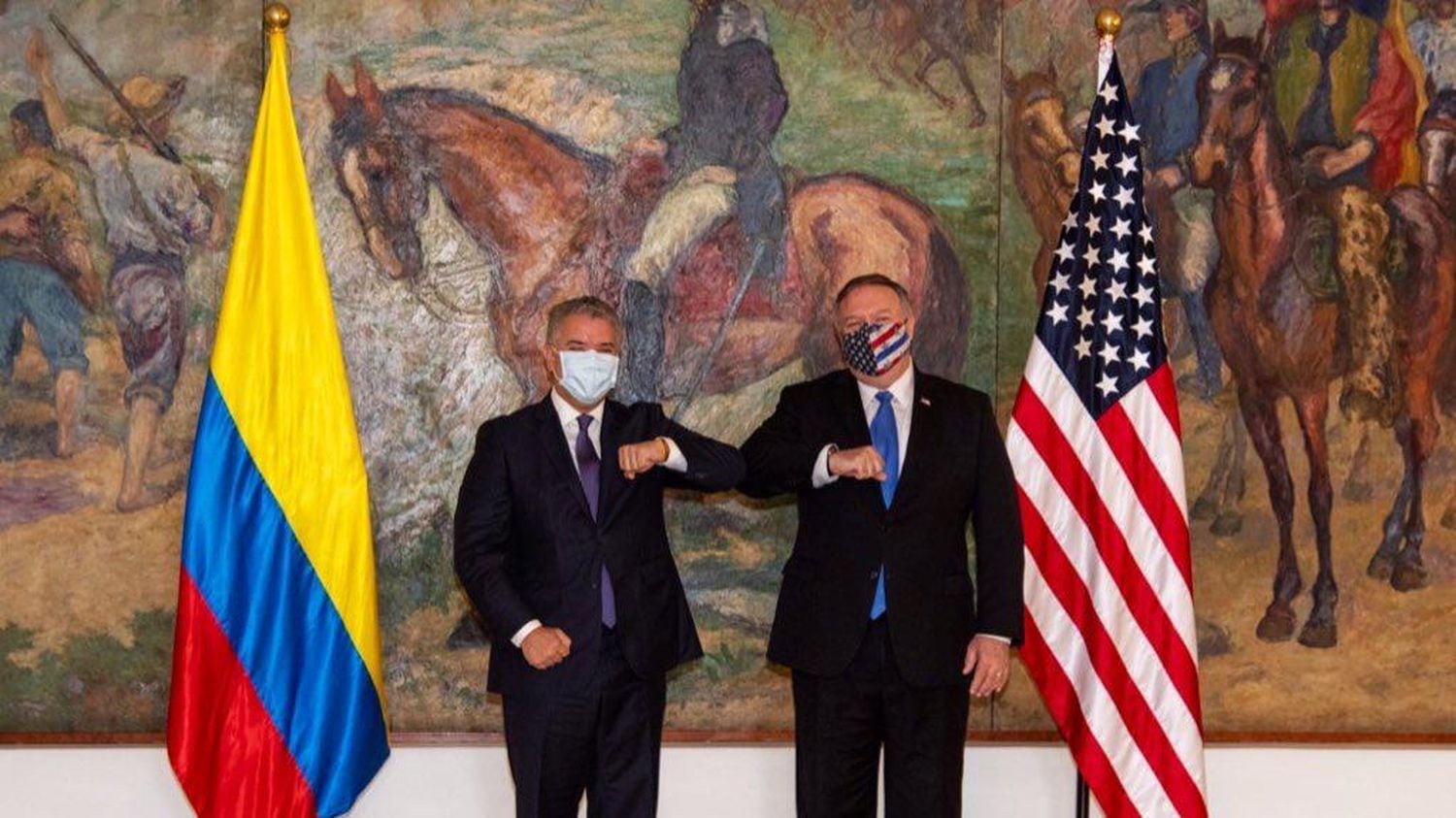 Iván Duque y Mike Pompeo en la Casa de Nariño, en Bogotá.