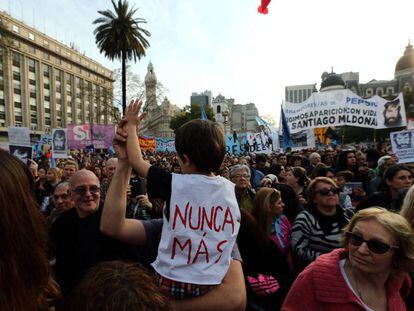 Movilización para exigir la aparición de Santiago Maldonado, el 1 de septiembre.