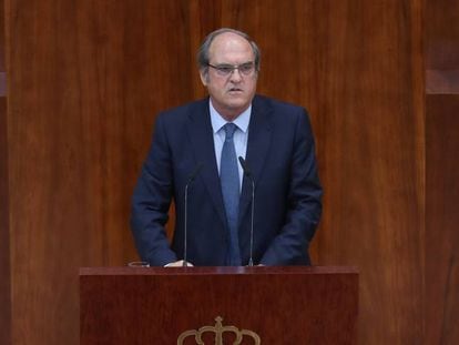 Ángel Gabilondo, durante el debate del Estado de la región. 