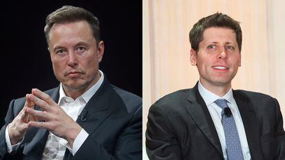 Elon Musk, a la izquierda, junto con Sam Altman, CEO de OpenAi.