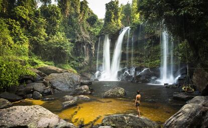 Cascada de Phnom Kulen, cerca de Siem Riep, en Camboya.