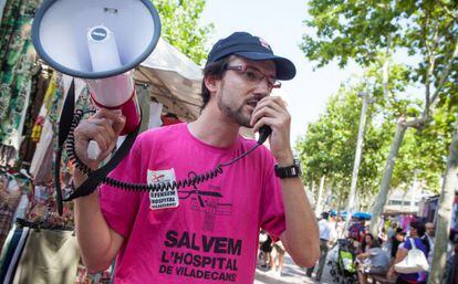 Protesta contra los recortes en el hospital de Viladecans el pasado verano.