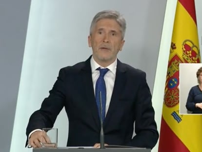 Fernando Grande-Marlaska, ministro del Interior, en La Moncloa.
