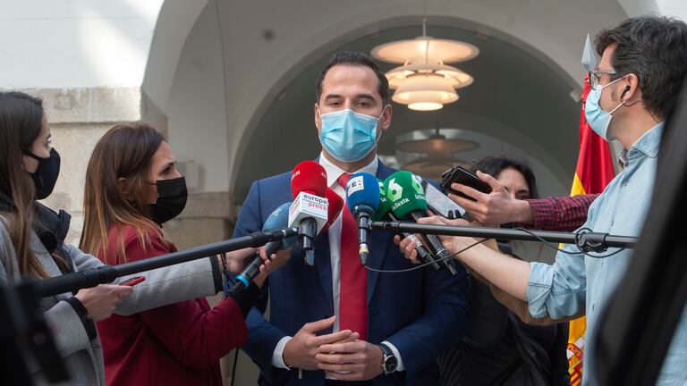 El vicepresidente de la Comunidad de Madrid, Ignacio Aguado, compareció ante los medios de comunicación este miércoles.