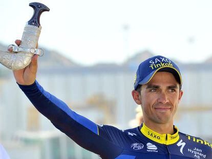 Contador, el pasado 16 de febrero, en el Tour de Omán.