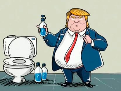 El dibujo animado de Trump de la televisión china.