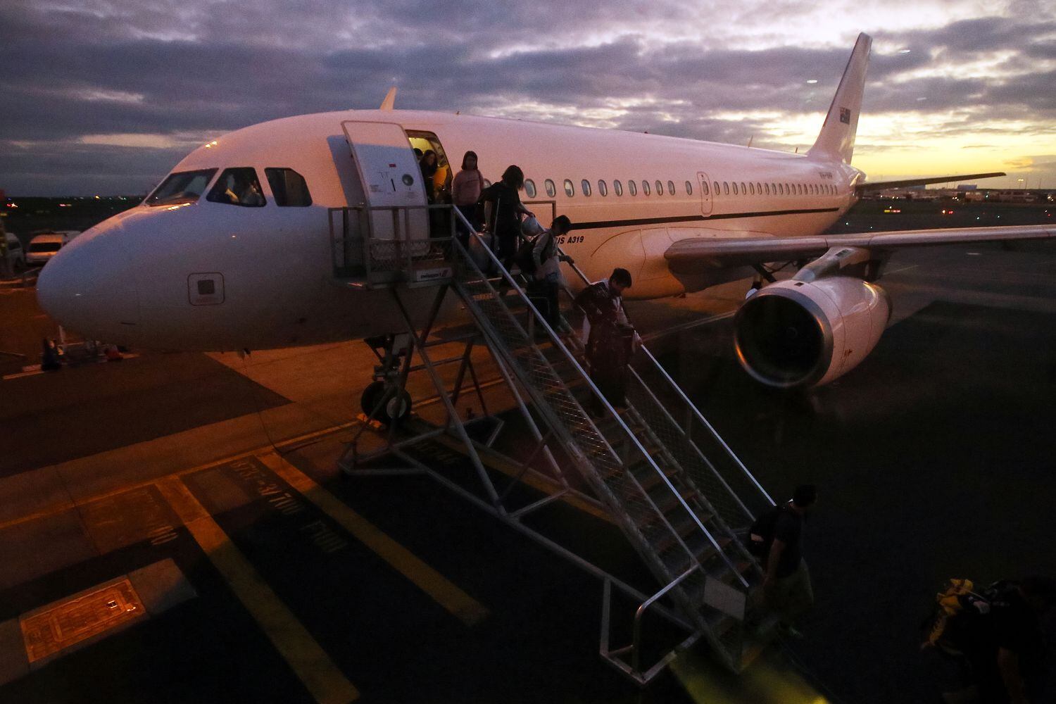 Pasajeros de un vuelo a Australia.