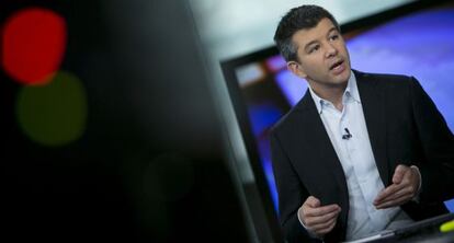 El fundador d'Uber, Travis Kalanick, durant una entrevista.