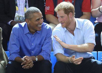 Barack Obama y el príncipe Enrique en los Juegos Invictus el pasado septiembre en Toronto, Canadá.