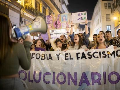Manifestación en Sevilla con motivo del día internacional contra la violencia de género.