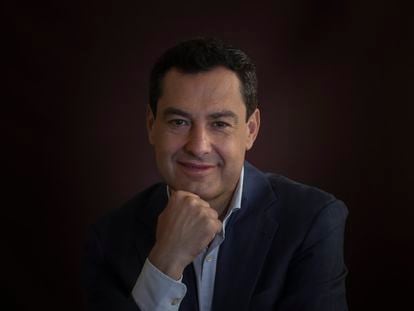 El candidato del PP a la junta de Andalucía, Juan Manuel Moreno, el sábado en el hotel Eurostars de Málaga.