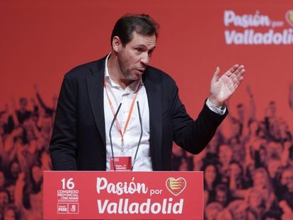 El alcalde socialista de Valladolid, Óscar Puente, en un acto del partido en diciembre de 2021.