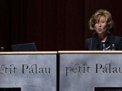 La presidenta del Palau de la Música, Mariona Carulla, en el acto del Palau.