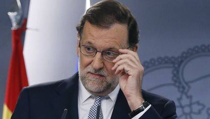 Mariano Rajoy, durant la roda de premsa a la Moncloa.