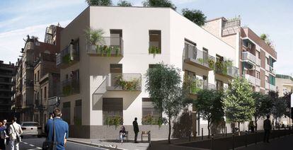 Renta Corporación y 011h construyen un edificio industrializado y sostenible en Hospitalet (Barcelona).