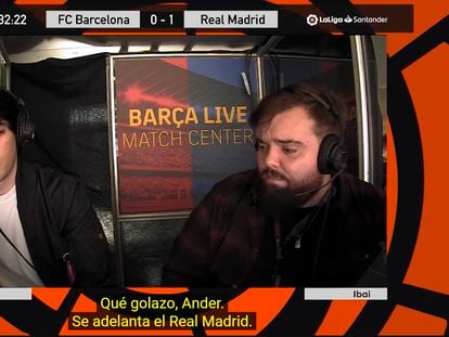 24/10/2921. Retransmisión en directo del clásico FC Barcelona Real Madrid del 'streamer' Ibai LLanos.