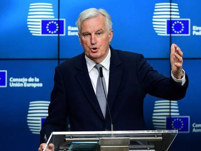 Michel Barnier durante una rueda de prensa.
