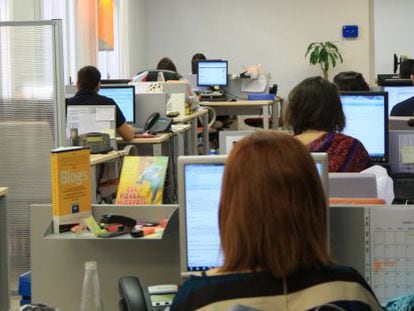 Empleados de Antevenio en sus oficinas de Madrid.