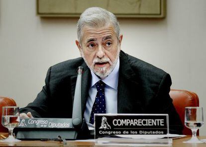 El secretario de Estado de Administraciones Públicas, Antonio Beteta, durante su comparecencia en la Comisión de Presupuestos del Congreso.
