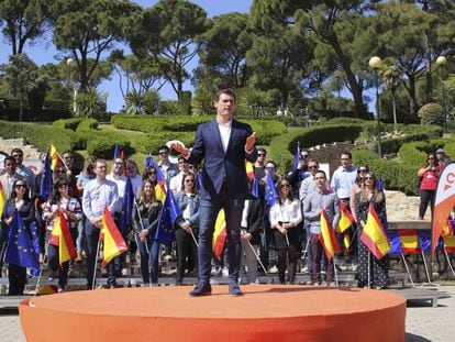 Albert Rivera, en un acto de precampaña electoral, en Zaragoza la semana pasada.