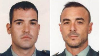 David Pérez Carracedo y Miguel Ángel Gómez González, los dos guardias civiles muertos anoche en Barbate.