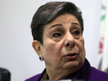 La responsable de la OLP Hannan Ashrawi, en 2015 en Ramala.