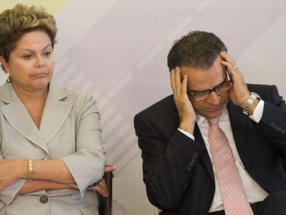 Dilma Rousseff y el presidente de la Cámara, Henrique Alves, en Brasilia.