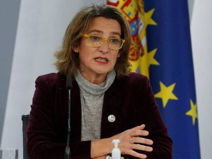 La vicepresidenta cuarta y ministra para la Transición Ecológica y el Reto Demográfico, Teresa Ribera, en una rueda de prensa posterior al Consejo de Ministros.