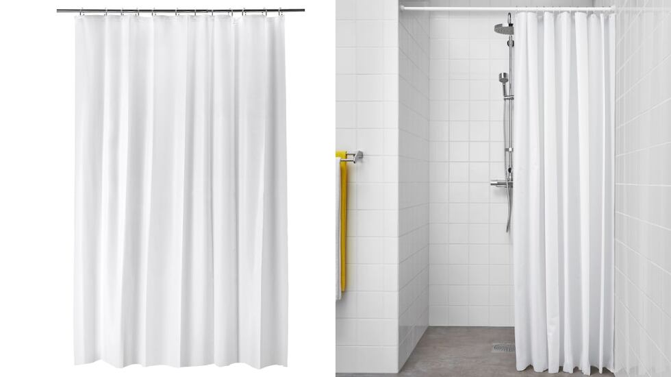 El blanco es un color muy agraciado para la cortina de ducha.