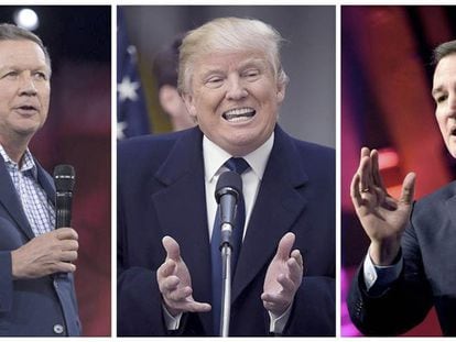 Los tres candidatos republicanos