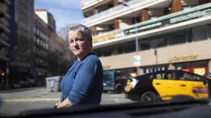 Miriam Martínez, de 58 años y taxista en Barcelona, el 21 de febrero.