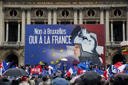Mitin del Frente Nacional, en Francia, el 1 de mayo.