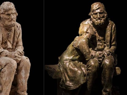 'Els primers freds', en guix i en bronze, obres realitzades per Miquel Blay el 1892.