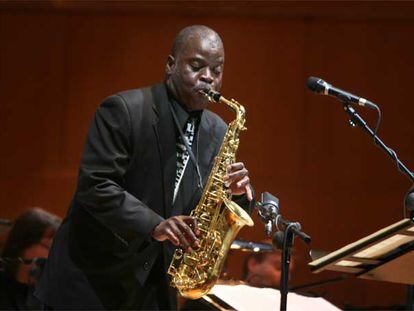 Maceo Parker, durante su actuación en el Palacio de Congresos y Exposiciones de Madrid.