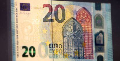 El nuevo billete de 20 euros presentado por el BCE.