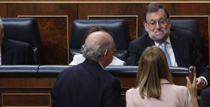 Rajoy, Pastor y Fernandez DÍaz, este martes.