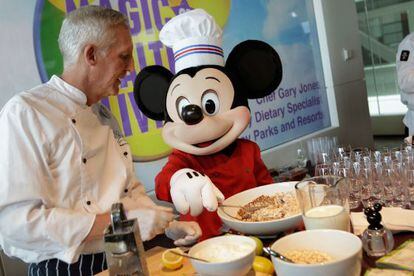 Acto organizado por Disney en Los Ángeles para promocionar la comida sana