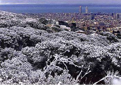 La nieve cae en Barcelona