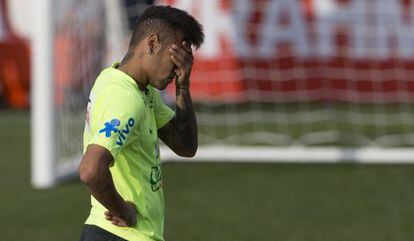 Neymar en un entrenament.