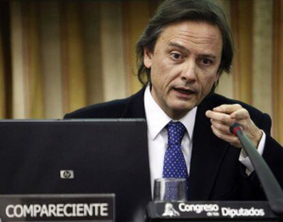 El presidente de Transparencia Internacional España, Jesús Lizcano, el pasado 22 de enero en el Congreso, compareciendo en calidad de experto
