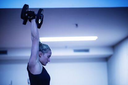 Belmonte se ejercita en el gimnasio del CAR de Sant Cugat.