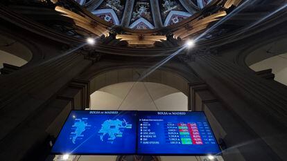 Screens of the Madrid Stock Exchange.